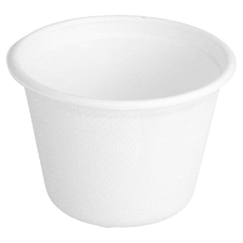 Pot à sauce bagasse blanche 140cc Ø7,7x5,3cm - par 1000_0