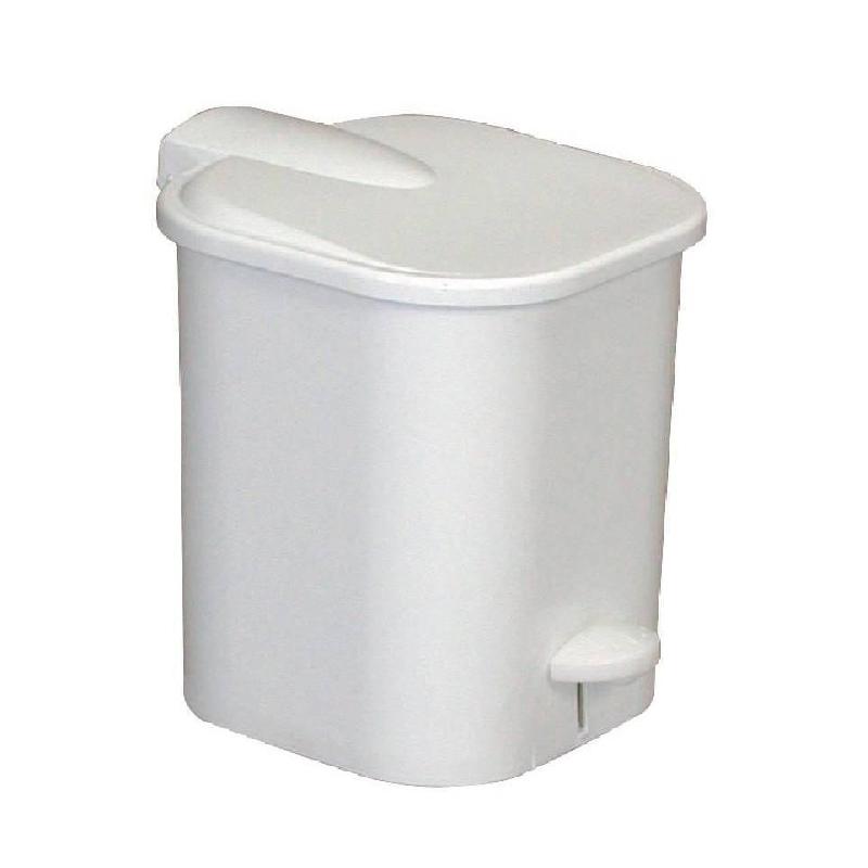 Poubelle carrée à pédale - 4 L - Blanc_0
