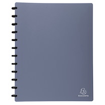 PROTÈGE-DOCUMENTS À ANNEAUX ET POCHETTES DÉTACHABLES 60 VUES - A4 - GRIS - LOT DE 4