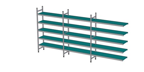 RAYONNAGE À CLAYETTES EN ANGLE LONGUEUR DE COMPOSITION 3X1539 MM EA-0376