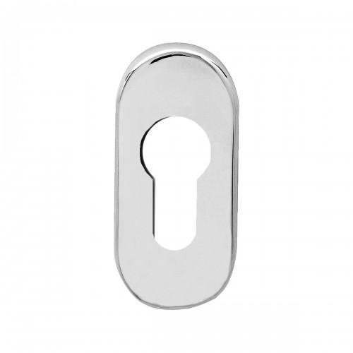 ROSACE DE SÉCURITÉ ÉTROITE OVALE POUR PORTE CHASSIS EZ145 - INOX POLI - CLÉ I KARCHER DESIGN