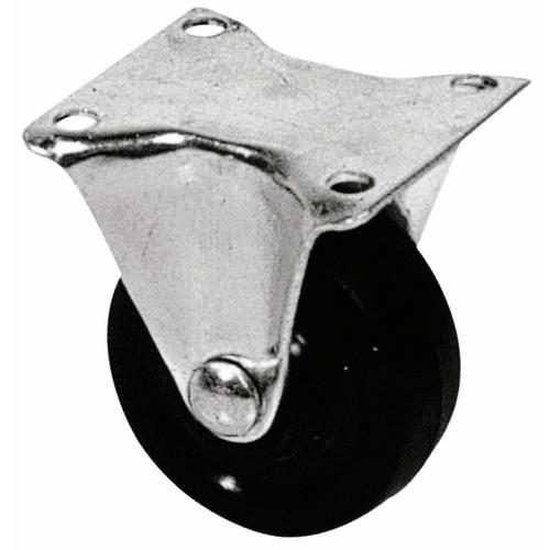 ROULETTE DRILL EN CAOUTCHOUC NOIR SUR PLATINE PIVOTANTE-DIAMÈTRE 50MM GUITEL