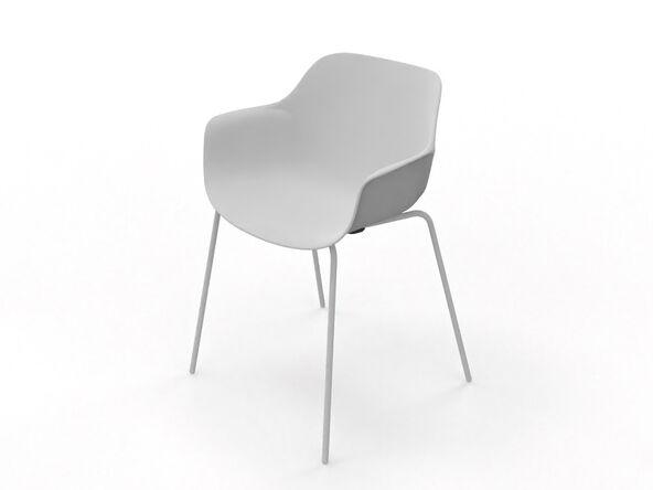 Fauteuil 4 pieds écoresponsable Abril Forma 5 - Coque en polypropylène - Pieds en acier - Matériaux recyclés et recyclables_0