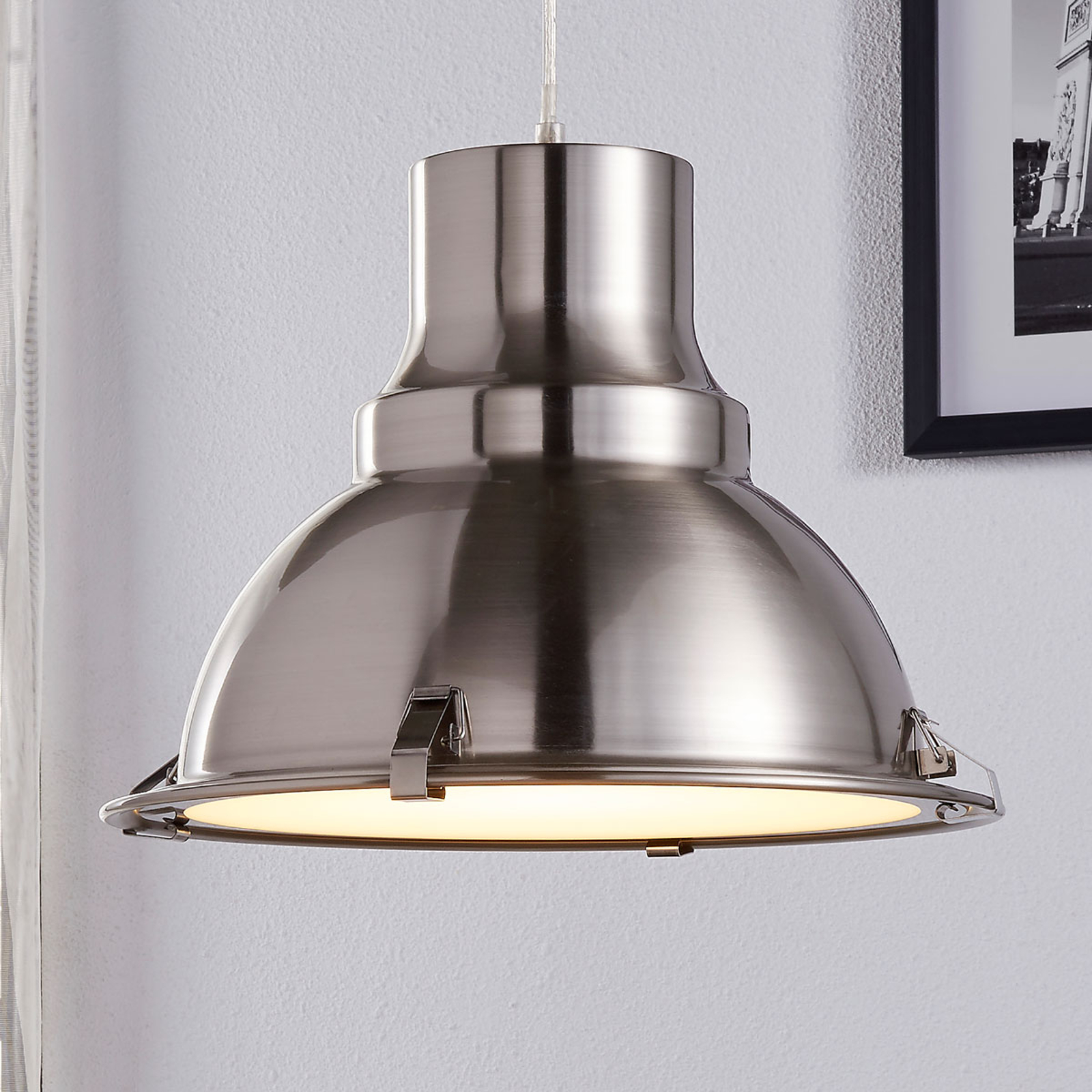 LINDBY SUSPENSION LETTY, Ø 39 CM, NICKEL, MÉTAL, E27
