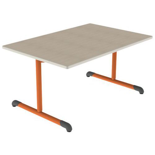 TABLE BANDANA 120X80 T3 DL STR POLY. ÉRABLE G. BEIGE/PAPAYE - MOBIDECOR