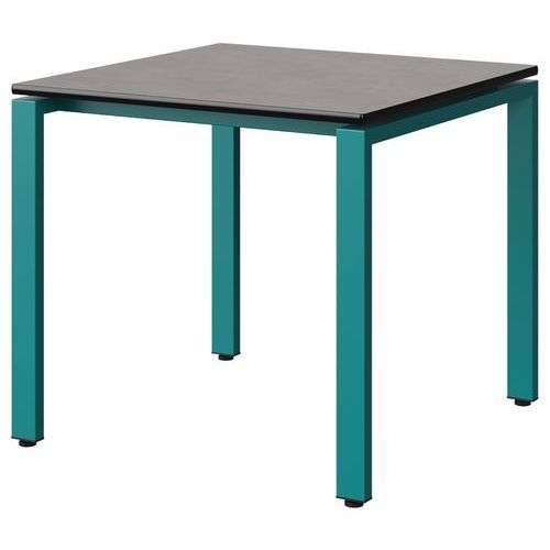 TABLE MALIBU 80X80 T5 SOUDÉ ST ANTIB BÉTON F186/NO BLEU 5018
