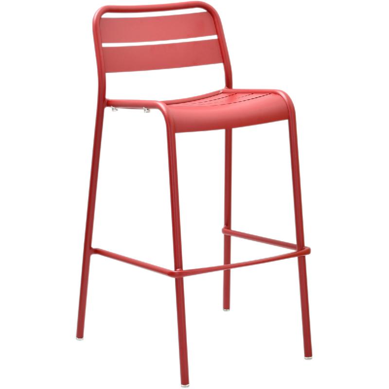Tabouret de bar BARCY en aluminium et latte - extérieur contemporain_0