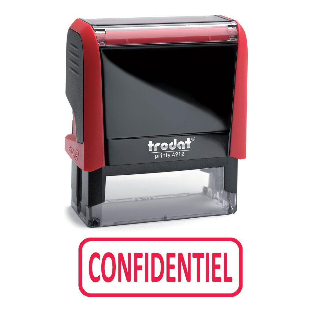 TAMPON TRODAT XPRINT A FORMULE : CONFIDENTIEL - ENCRAGE AUTOMATIQUE RECHARGEABLE - EMPREINTE ROUGE 45 X 16 MM