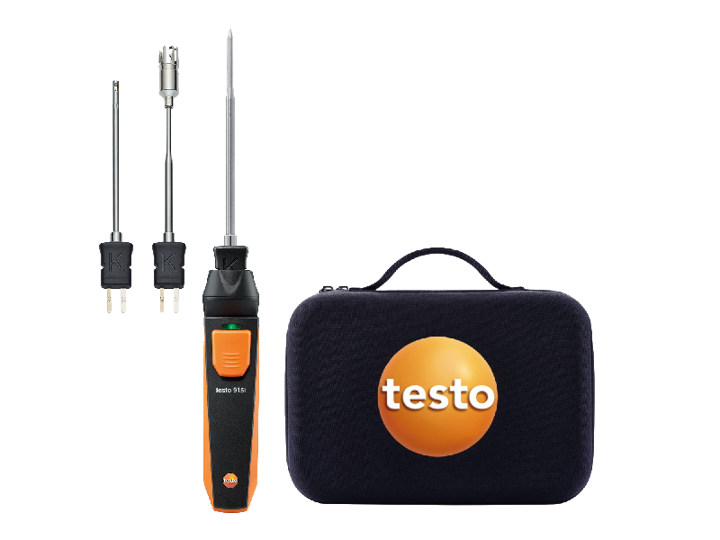 Testo 915i - Thermomètre avec sondes de température (TC type K) à commande via Smartphone - sondes d'ambiance, immersion/pénétration et contact rapide_0