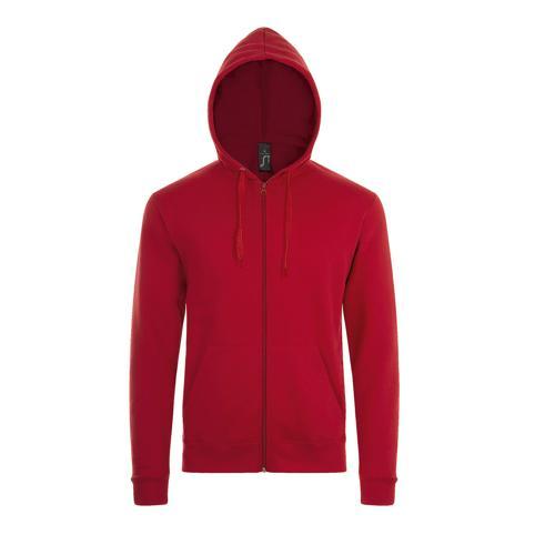VESTE ZIPPÉE À CAPUCHE EN COTON ROUGE