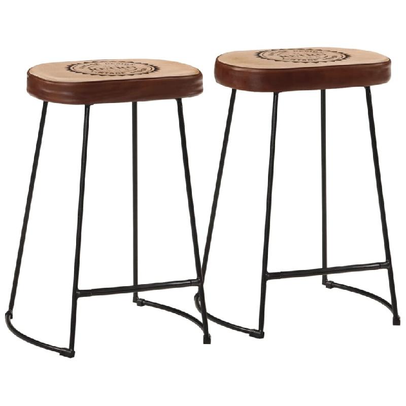 VidaXL Tabourets De Bar Lot De 2 Marron Foncé 41x29x62 Cm - 358926_0