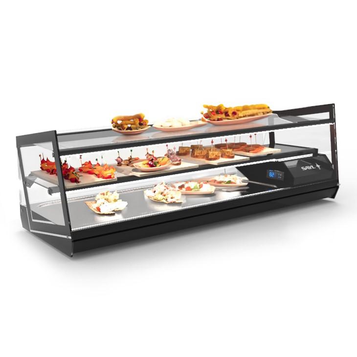 Vitrine réfrigérée à tapas KUBE - 3 niveaux - 4 bacs GN 1/3 ou cuve plane - 970 mm | Sayl Barcelona - Cuve plane_0