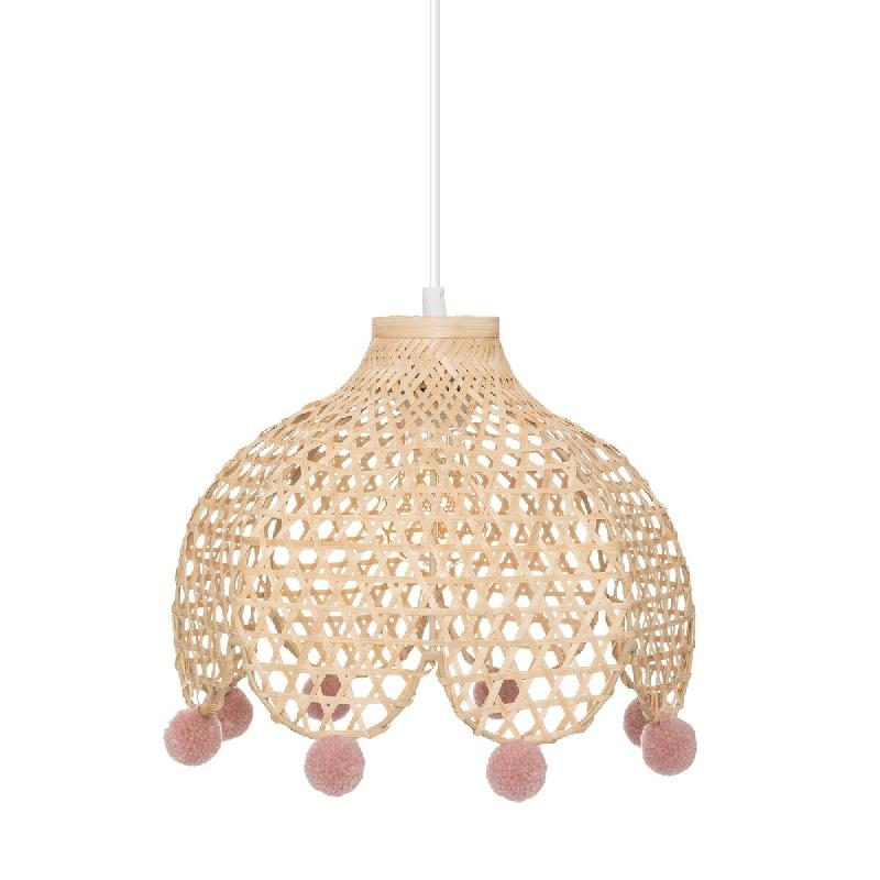 WellHome - Suspension évasée en bambou Ø28 cm - multi-matériau WH13913_0