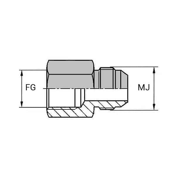 Adaptateurs - Droit mâle JIC - X femelle gaz cylindrique - 7/16' , 11.11 , 1/8' , 8.56_0