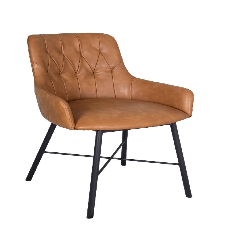ANTIC LINE CREATIONS Anticline - Chaise capitonnée en polyuréthane L44 * H81*P48 cm caramel - CS1664_0