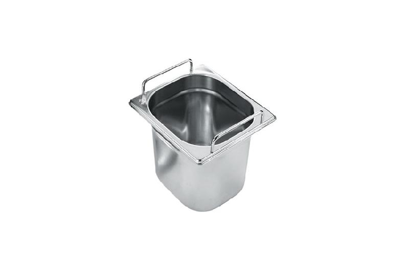 BAC GASTRO INOX 1/6 PLEIN AVEC ANSES FIXES - H 150 MM