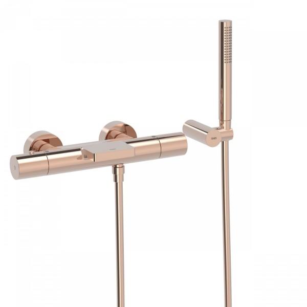 BAIN-DOUCHE THERMOSTATIQUE AVEC CASCADE OR ROSE - TRES 26117209OP