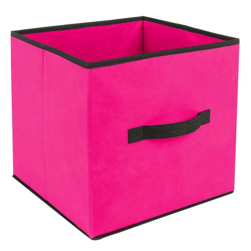 Boîte de rangement pliable Basic 31x31cm Framboise - Paris Prix - Compatible Mix N Modul_0