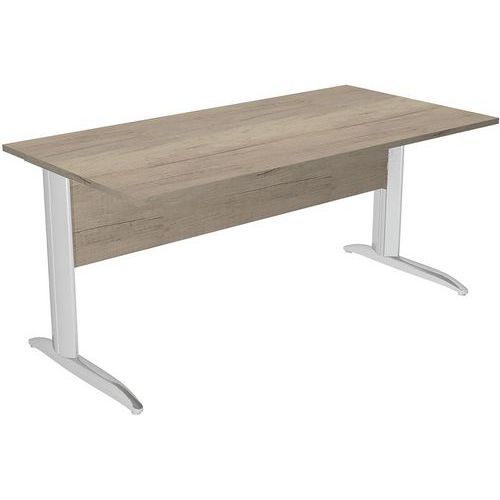 BUREAU PIEDS L MÉTAL FAST 160CM CHÊNE CANADIEN CHROME