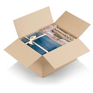 CAISSE CARTON BRUNE SIMPLE CANNELURE À MONTAGE INSTANTANÉ RAJA 35X30X15 CM