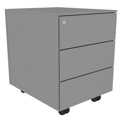 CAISSON MOBILE MÉTAL 3 TIROIRS ALUMINIUM - BURONOMIC