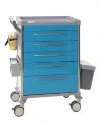 Chariot de soins - 5 tiroirs - bleu - 63003_0