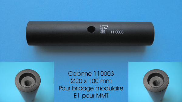 Colonne Ø20 x 100 mm en aluminium anodisé - Bridage modulaire MMT 3D - Réf 110003 - METROUTIL E1_0