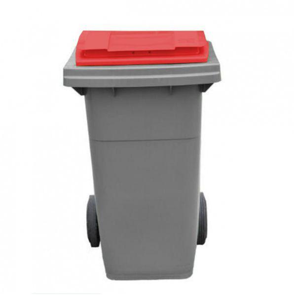 Conteneur poubelle bicolore - 80 litres Anthracite / Rouge Grenat (RAL 3000)_0