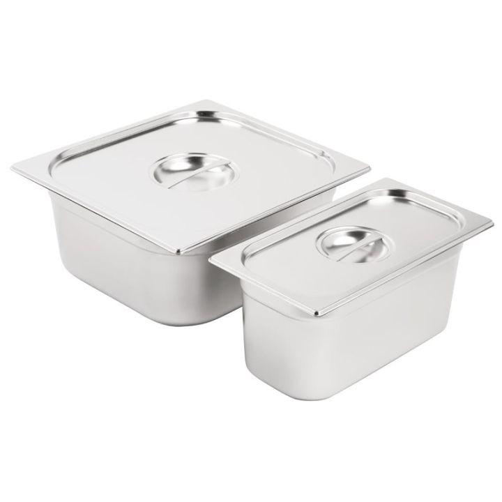 Ensemble de bacs inox 1 x GN 1/3 (P)150 mm et 1 × GN 2/3 (P)150 mm avec couvercles_0