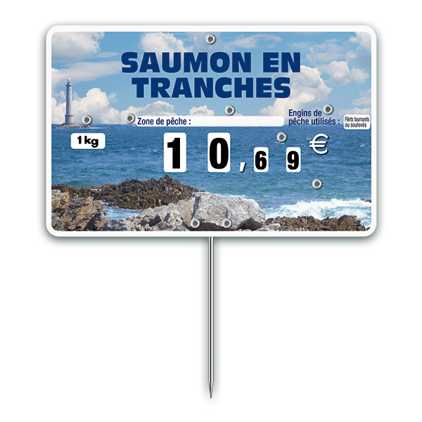 ÉTIQUETTE TRAD'ETIQ N°3 PHARE À  TEXTE ET À  PIQUE AVEC ROUE MODE DE PÊCHE