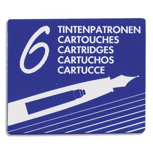 ETUI DE 6 CARTOUCHES SIGN D'ENCRE INTERNATIONALES COURTES - COLORIS BLEU