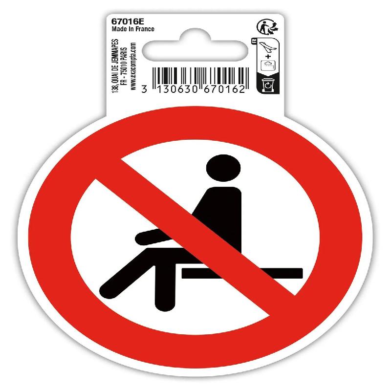 Exacompta Signalisation adhésive Interdit de s'assoir, rouge/blanc/noir - rouge 67016E_0