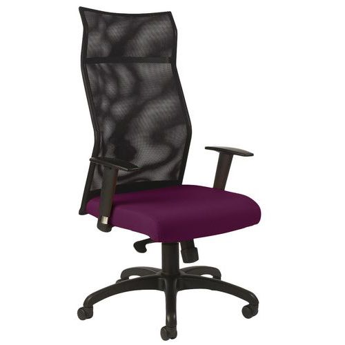 FAUTEUIL HODE HD DOS RÉSILLE NOIR ACC REG ASSISE FUSCHIA - GGI