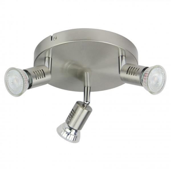 FOGGIA 3 SPOT ROND MÉTAL ACIER BROSSÉ GU10 345 LUMENS 2700K - NORDLUX 61024331012