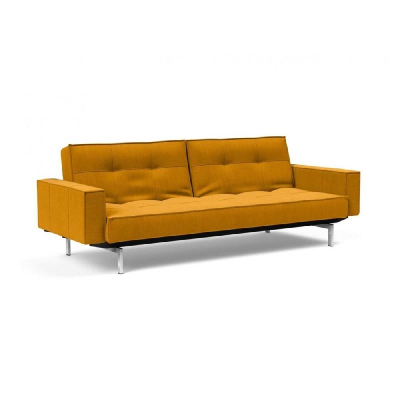 Canapé convertible Innovation Living Splitback Chrome avec accoudoirs - Lit 115x210 cm - Tissu Elegance Burned Curry_0