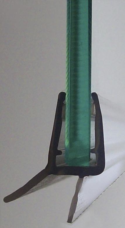 Joint d'étanchéité double lèvre, 100 cm - pour porte de douche, épaisseur verre de 4 à 6 mm, translucide_0