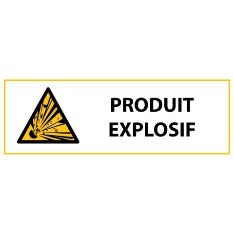 LOT DE 2 - SIGNALÉTIQUE DE DANGER - PRODUIT EXPLOSIF - W002 - ISO 7010 450 X 150 MM PVC 2 MM