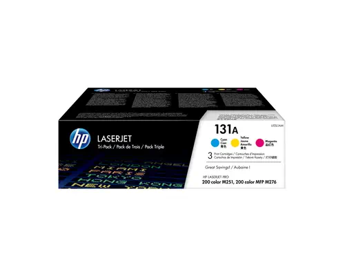 Lot de 3 toners authentiques cyan/magenta/jaune HP LaserJet 131A_0