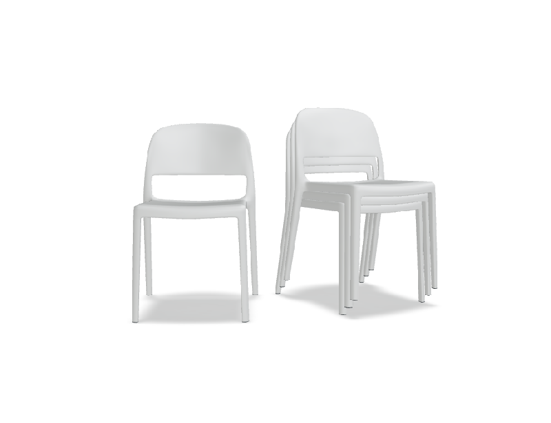 Lot de 4 chaises BLENDY - blanc_0