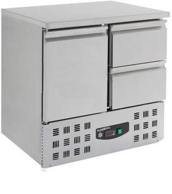 Meuble horizontal inox réfrigéré gamme 700 - 1 porte et 2 tiroirs - 235L - Réfrigération statique_0