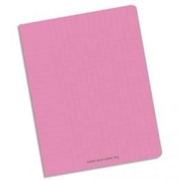 NEUTRE CAHIER PIQÛRE 96 PAGES SEYÈS 17X22 COUVERTURE POLYPRO ROSE