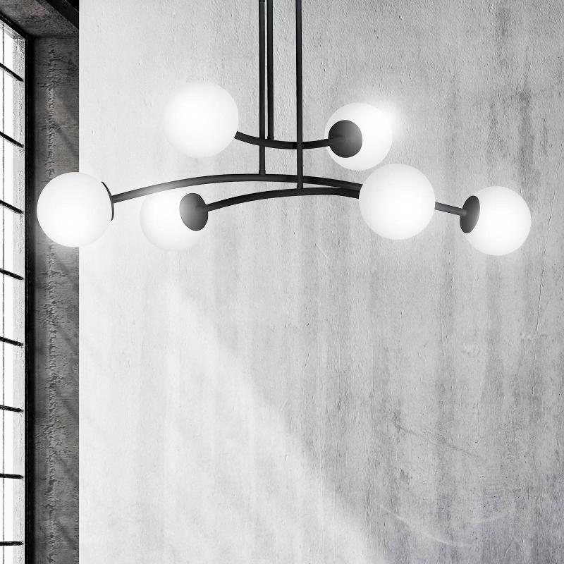 EMIBIG LIGHTING PLAFONNIER MAJOR NOIR À SIX LAMPES