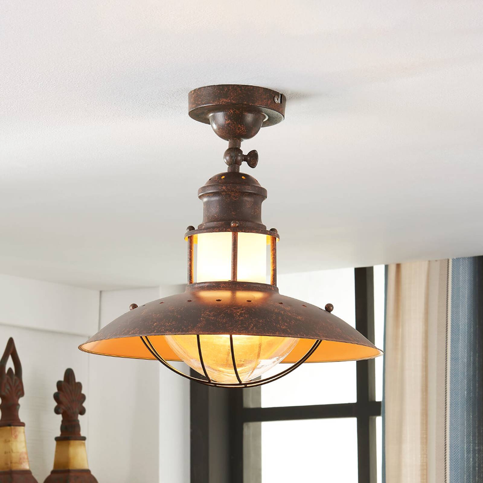 LINDBY PLAFONNIER LOUISANNE, BRUN, MÉTAL, Ø 35CM