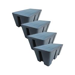 PLAST'UP ROTOMOULAGE Bacs de rétention 2 fûts éco-lot de 4 - NOIR - noir 0750122561155_0