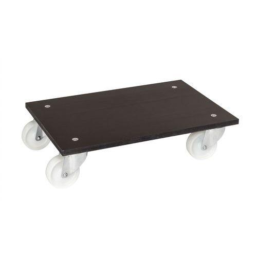 PLATEAU BOIS ROULANT REVÊTEMENT CAOUTCHOUC 600X400 MM - KONGAMEK