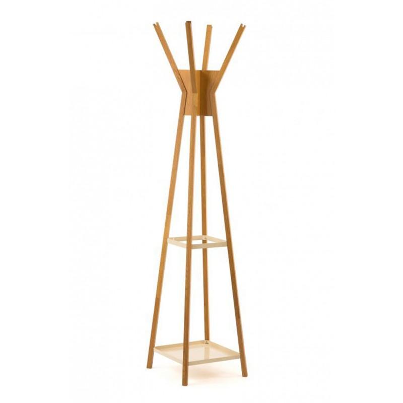 Porte-manteau design Magellan 180 cm en chêne massif - Paris Prix - Design scandinave, 4 accroches, fabriqué en Europe_0