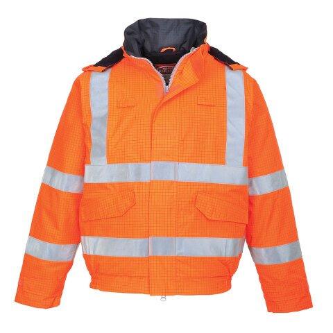 PORTWEST S773 BLOUSON PILOTE HV PLUIE BIZFLAME ANTISTATIQUE ET FLAMME RETARDANT ORANGE - TAILLE 4XL