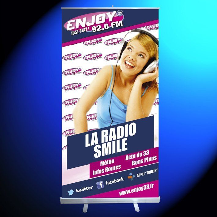 Roll'up Classic 100×200 cm en aluminium - Kakémono enrouleur pour congrès, salon et PLV_0