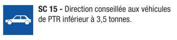 Panneau routier de signalisation d'indication SC 15 - Direction conseillée pour véhicules de PTR inférieur à 3,5 tonnes_0
