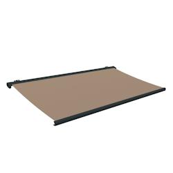 Store banne coffre Ciego 4,82x3,50 M Intersun, Gris Anthracite, Motorisé Secours à Télécommande, toile Taupe, aluminium - marron aluminium 3700054_0